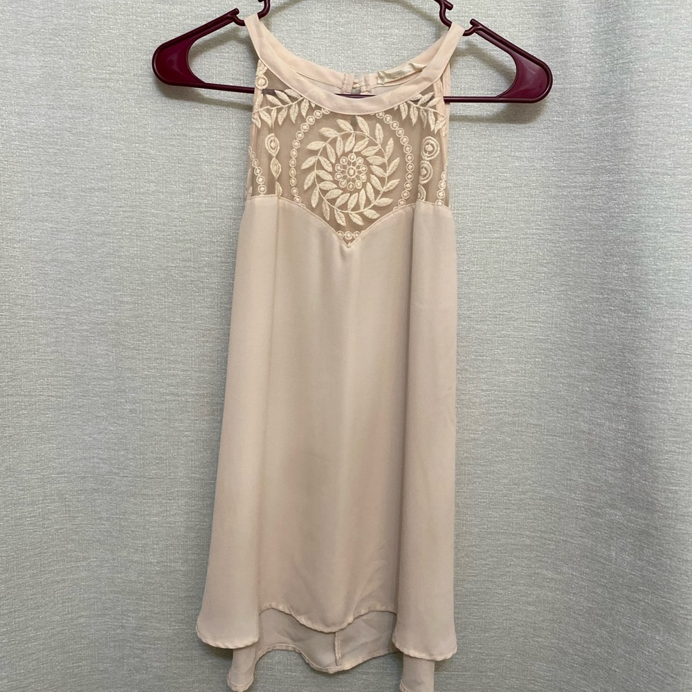 Elodie Cream Embroidered Tank Top